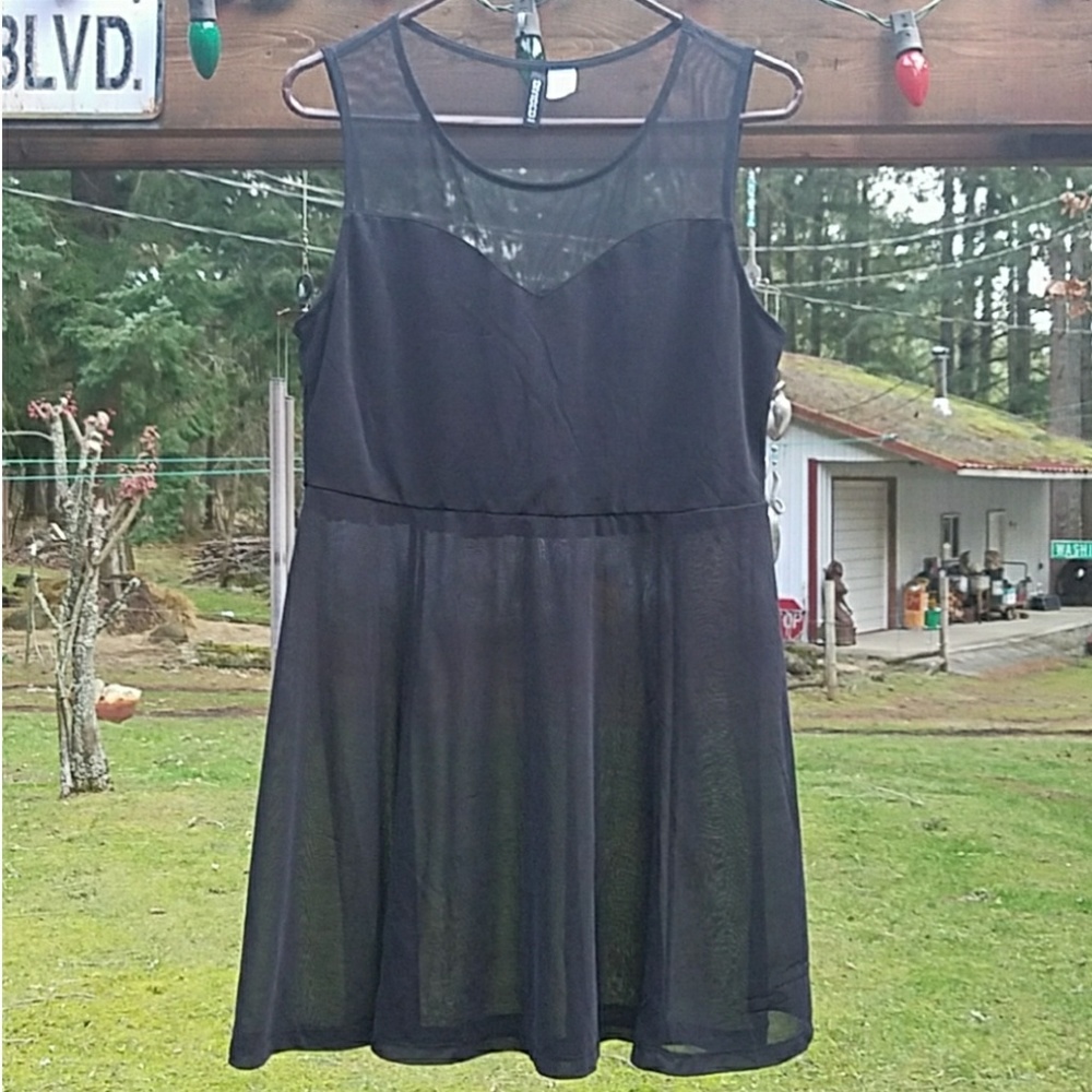 Divided H&M Sheer Black Dress/Top - Large